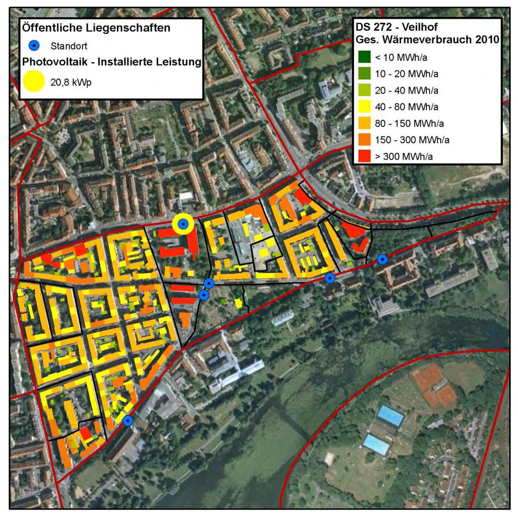 Wärmeverbrauch im Distrikt 272 in Nürnberg 41 Quelle: Geometrie: