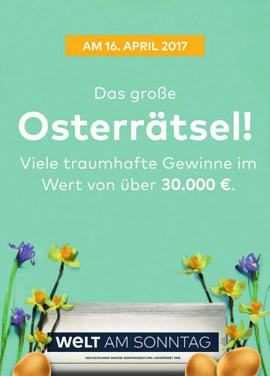 Printwerbung unterstützt. Am Ostersonntag, dem 16.04.