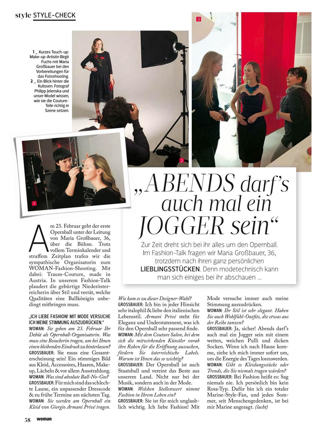 Ein Kurzes 9 7/8 style STYLE-CHECK 3 1 Touch-up: _ Make-up-Artistin Birgit Fuchs mit Maria Großbauer bei den Vorbereitungen für das Fotoshooting.