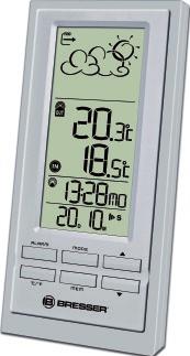 Das übersichtliche Display stellt präzise Informationen über Innen- und Außentemperatur sowie aktuelle Uhrzeit