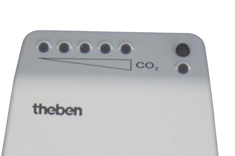 1 LED-Anzeige Der CO 2 -Sensor besitzt 5 LEDs, mit denen der CO 2 -Gehalt der gemessenen Umgebungsluft angezeigt wird.