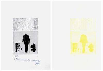 33 Druck 1 und Druck 2, 1971 Art Druck 1: Buchdruck auf Kunstdruckkarton, mit