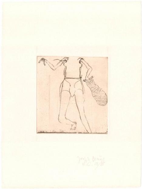 Taucherin, 1982 Art: A) Radierung auf Bütten weiß Größe: 42 x 31,5 cm Art: B) auf dünnem