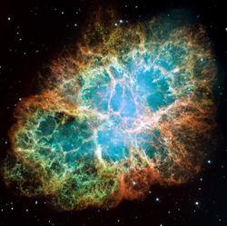 Anhang: weiteres Beispiel M1: Crab-Nebel; SN 1054 : Supernova des Jahres 1054 W(SN 1054,M1): M1 weist eine radiale Expansion