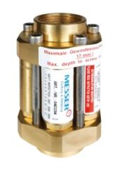 SICHERHEITSEINRICHTUNGEN DEMAX 5 zur Absicherung von Flaschendruckreglern und Entnahmestellen Gasart Anschluss Betriebsdruck (max.) Sauerstoff G 1 RH 15 bar 0.463.810 041 Brenngas G 1 RH 5,0 bar 0.