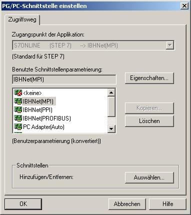 IBH Soft-SPS 6. Geben Sie im Bereich Name einen eindeutigen Namen für die Verbindungskonfiguration ein (Beispiel: PC <=> SoftSPS). 7.