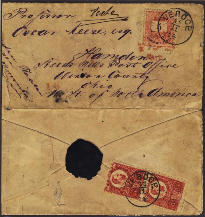 Der amerikanische Kontinent Brief aus Veröce nach Hamden (Ohio).