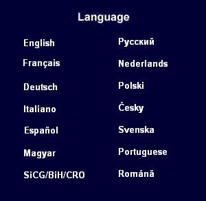 Untermenü Sprachen Drücken Sie auf die Taste t oder die Taste u um eine Sprache auszwählen, in der die Menüs der OSD-Anzeige erscheinen.