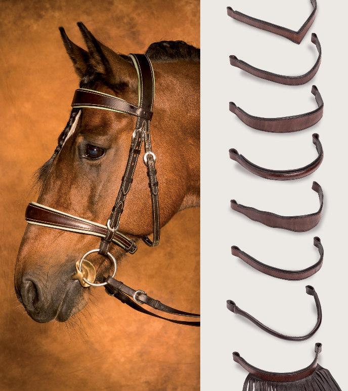 Zaumzeuge Varianten von klassischen Stirnbändern Im Laufe der langen Geschichte der Reiterei sind die verschiedensten Zaumzeuge entwickelt worden und kommen heute nach wie vor zum Einsatz.