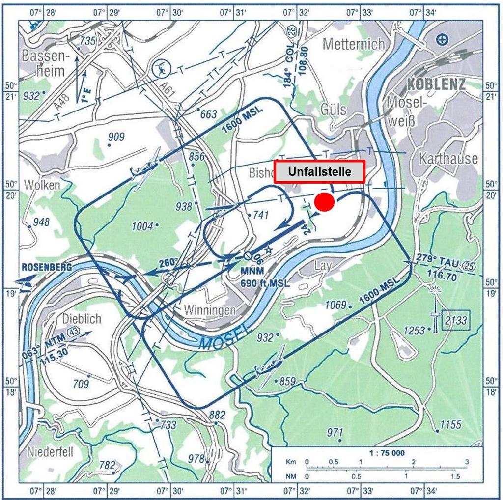 Angaben zu dem Flugplatz Der Verkehrslandeplatz Koblenz-Winningen (EDRK) liegt ca. fünf Kilometer südwestlich der Stadt Koblenz.