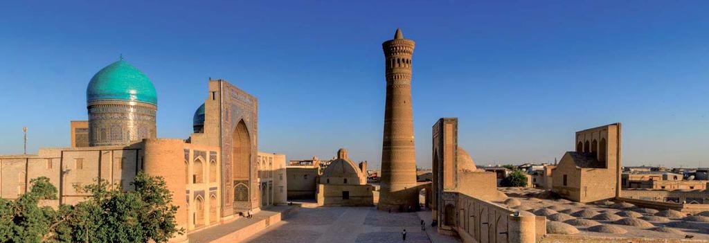 Buchara das Kalan-Minarett zeigte den Karawanen den Weg in die Stadt USBEKISTAN Land an der Seidenstraße Usbekistan, das Land des Weißen Goldes (Baumwolle) bietet eine außerordent - liche Fülle an
