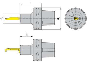 EINSTECEN und AUSDREEN GROOVING and BORING B KLEMMALTER TOOLOLDER e B110C ORN-Polygonschaft nach ISO 26623-3 ORN Polygon shank according ISO 26623-3 für Schneidplatte for use with Insert e 110 l 1 l