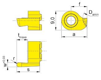 AXIALEINSTECEN FACE GROOVING SCNEIDPLATTE 114 INSERT e Nutaußen-Ø ab Stechtiefe bis Stechbreite from outer groove Ø Depth of groove up to Width of groove 12,0 mm 6,0 mm 2,0-3,0 mm e B114 C114 w r s f