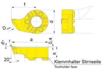 BORUNG-DREEN Ø 17,5 mm BORING and PROFILING SCNEIDPLATTE INSERT e S18P Bohrungs-Ø ab Bore Ø from 17,5 mm e B18P r s f a d D min MG12 TN35 TI25 T35 K LS18P.1815.R2 0,2 RS18P.1815.R2 0,2 5,3 11,5 17 11 17,5 LS18P.