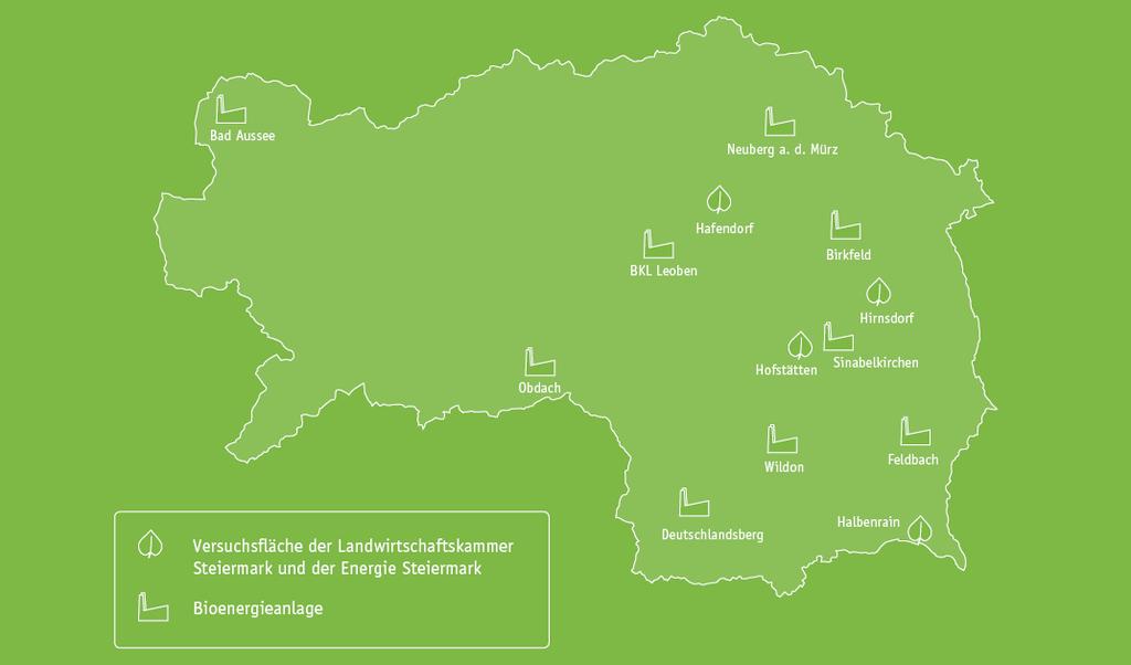 Biomasseeinsatz in der Energie Steiermark 9 Heizwerke Verbrauch ca. 160.000 SRM/a Entspricht ca. 10 % des steir. Gesamtbedarfes für Heizwerke KU Ernte 2011 ca.
