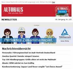 Price List Online Newsletter Newsletter the direct line to the customer: Link to register: www.autohaus.