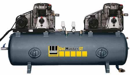 Die Kolbenkompressoren mit der individuellen Ausstattung Stationäre Kolbenkompressoren UniMaster STH Tandem-Anlage ¾ Höchste Betriebssicherheit durch zwei Aggregate montiert auf einem Behälter ¾