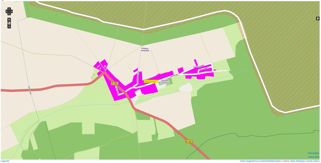 Abbildung 38: Schweinitz Anlage 3b: Auflistung der Gewerbegebiete im Los 3 (Teilmenge von Los 3) Gewerbegebiet Vorwahl Fläche in km² Zahl