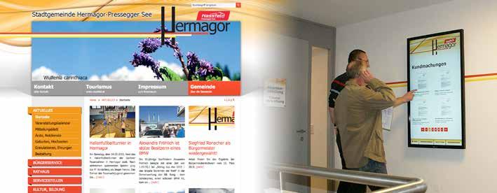 Verbesserung Bürgerservice Relaunch der homepage, digitale Amtstafel Die homepage (www.hermagor.