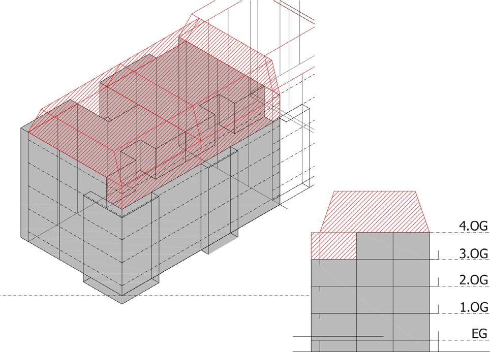 Städtebauliches Konzept für das gesamte Quartier Rückbau des 4.Obergeschoss Teilrückbau des 3.