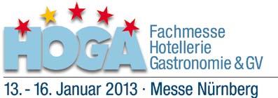 17. Januar 2013 Presseinformation Schlussbericht HOGA Nürnberg endet mit Spitzenergebnis und hochzufriedenen Ausstellern Erste große Fachmesse des Gastgewerbes lieferte positive Signale für die neue