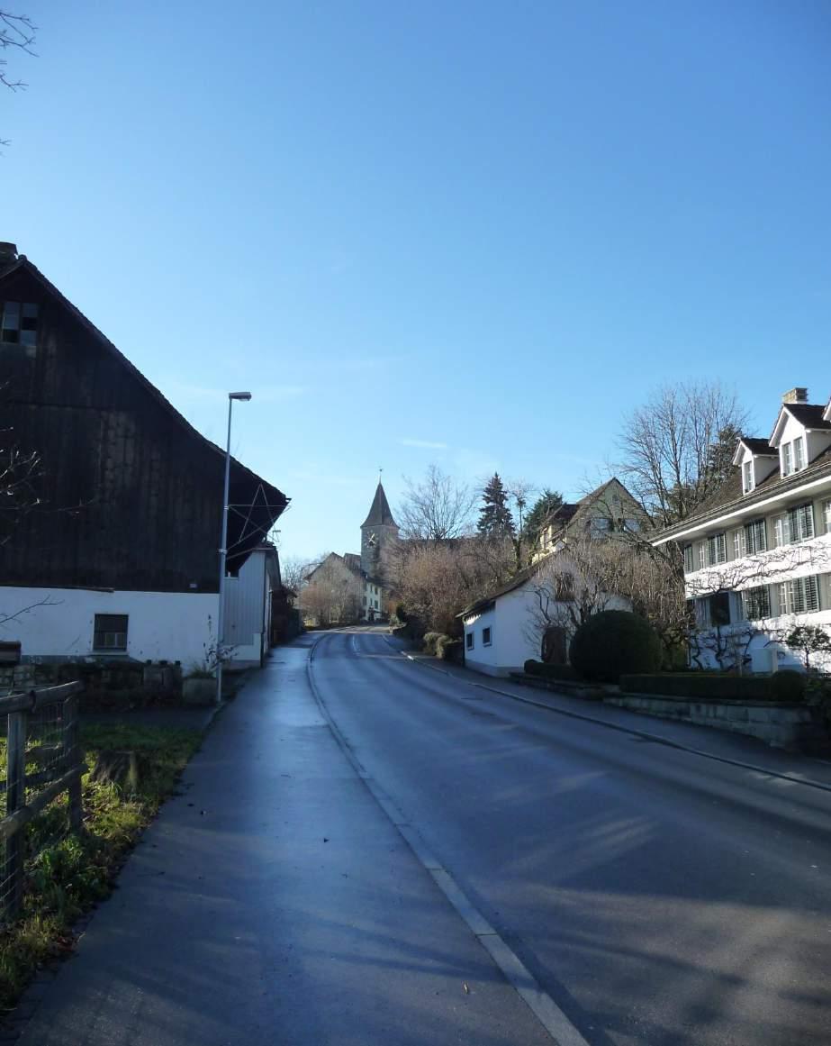 DORFSTRASSE Höhe Vorbühlstrasse 30 Fehlende Querungshilfe Fussgängerstreifen Die Kantonspolizei (KAPO) lehnt eine permanente Markierung ab.