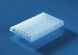 96-well PCR-Platten mit halbem Rahmen können einfach beschriftet oder mit einem Barcode versehen