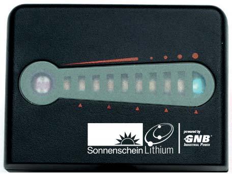SL LC Ladezustandsanzeige Die SL LC Ladezustandsanzeige stellt eine einfache und elegante Lösung für Sonnenschein Lithium LC- Batteriemodule dar.