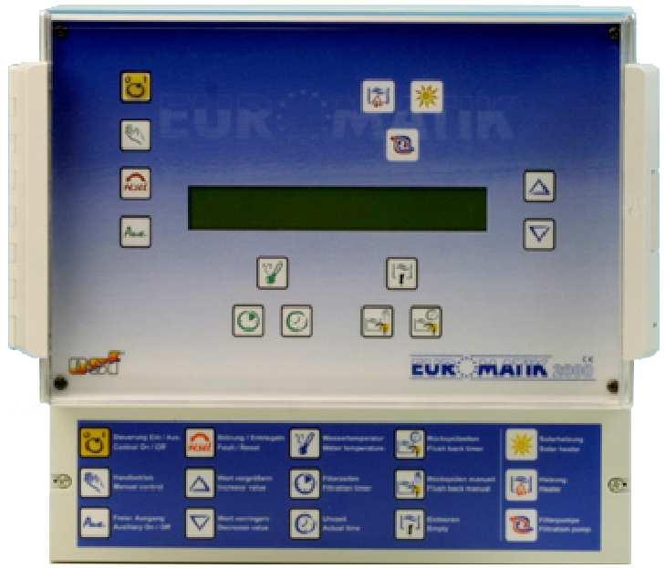 Die MULTI-EUROMATIK beinhaltet eine Filtersteuerung mit integrierter Rückspülsteuerung für Stangenventile und Solarregelung.