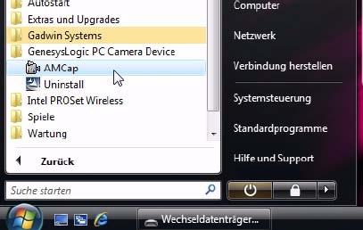 werden. 7.1 Webcam unter Windows Vista 1.