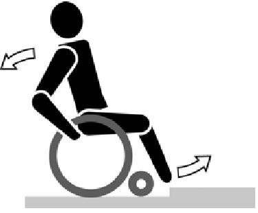 Bitten Sie den Helfer, den Rollstuhls gerade so weit nach hinten zu kippen, das die Vorderräder über dem Bordstein stehen. 3.