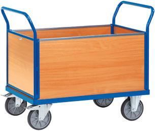 \ 2//4-Wandwagen Plattformwagen mit Drahtgitter-Wänden (EN-Norm 1757-) Plattform aus Holz, Tragfähigkeit 500 und 600 kg Zum von schweren Waren und Material, zum ständigen Einsatz im industriellen