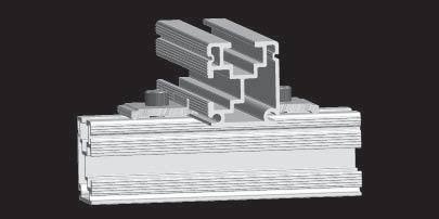Den Kreuzschienen-Verbinder nach dem gleichen Prinzip und mit dem gleichen Werkzeug Innensechskant-Schlüssel 6 mm in die untere Schiene einsetzen.