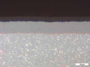 Härte: HV 1450 Schichtsystem: CVD Ti (C,N) + AI 2 O 3 ; 15 µm Zusammensetzung: Co 9,6%; Mischkarbide