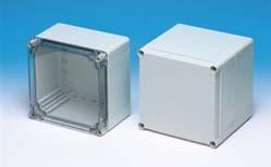 ABS und Polycarbonat Gehäuse rundum geschlossen Material: Schutzklasse: ABS oder Polycarbonat IP66/67 ABS: IK07/IK06, PC: IK08/IK08 Umgebungstemp.
