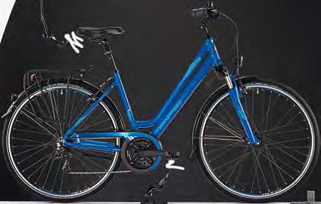Framesizes: 44 / 48 / 52 / 56 cm ff28" Trekking Bike with very light Alloy Frame ffsuntour NEX 63 mm Suspension Fork ffshimano 3 x 8-speed Drive Train ffshimano V-Brake fffarbe: Blue (Shiny) /