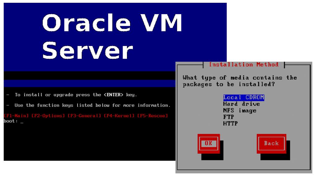 Oracle VM Server Installation Weitere