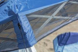 UV 50 (+) Tragbares Sonnenschutzpavillon mit kompakten Aufstell- und Packmaßen.