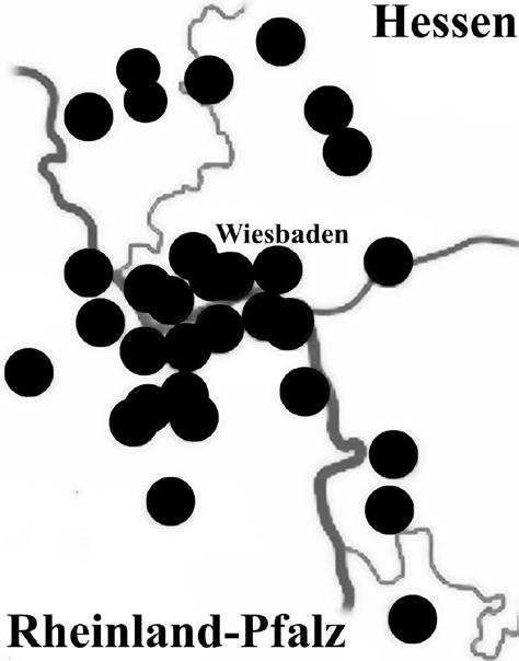 MALTE SEEHAUSEN Abbildung 4: Bekannte Fundorte der Käfer, Wanzen und Zikaden der Coll. KIRSCHBAUM nach HEYDEN (1904) und WAGNER (1939a,b).
