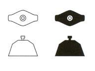 Serien schwarz Drehschalter-Einsatz 1-polig, mit Knebel Kunststoff weiss oder schwarz, Kreuz U.S.W.8.912.49.1 Stk. Kunststoff weiss U.S.W.8.912.49.2 Stk.