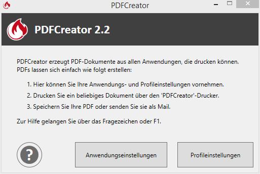 2.1 für automatisches Speichern Mit einem Klick auf das PDFCreator - Symbol ( ) können die entsprechenden Einstellungen definiert werden.