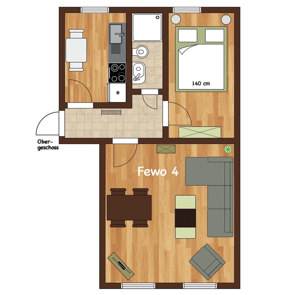 Komfortmerkmale: WLAN, modernster Flachbild-SAT-TV, Design-Stereoanlage mit CD-Player und Radio; Herd inkl.