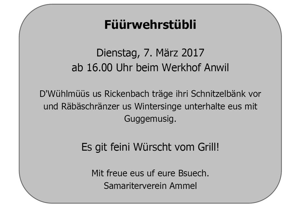 Gemeindenachrichten Anwil Ausgabe 1 / 2017 Seite 11 von 14 Einladung Zu unserem nächsten Anlass, Führung der Brauerei Farnsburg Sissach am 17.