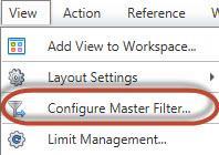 Arbeiten mit Filtern Workspace Master Filter Zur Konfiguration des