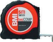 Taschenrollbandmaß twocomp mit robuster Bandmechanik Gehäuse aus schlagfestem ABS-Kunststoff mit griffsympatischer Weichkomponente für sichere Handhabung automatischer Bandrücklauf mit Stopper mit