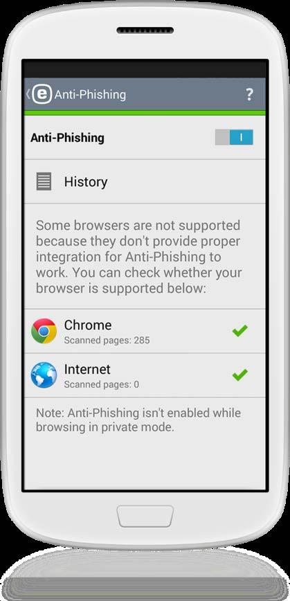Antivirus & Anti-Phishing Premium Features Anti-Phishing Auf frischer Tat ertappt! ESET schützt Sie vor manipulierten Webseiten, die es auf Ihre Zugangs- und Bankdaten abgesehen haben.