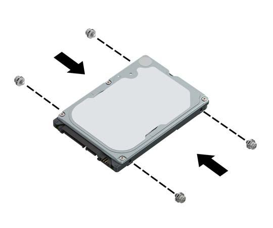 Einbauen einer 2,5-Zoll-Festplatte 1. Entfernen/deaktivieren Sie alle Sicherheitsvorrichtungen, die das Öffnen des Computers verhindern. 2. Entfernen Sie alle Wechseldatenträger, wie CDs oder USB-Flash-Laufwerke, aus dem Computer.