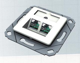 Zentralplatten gängiger Schalterhersteller Verpackungseinheit 5 Stück im Karton ~ 35 mm ~ 4 5 mm bestückt mit fixlink -Modul