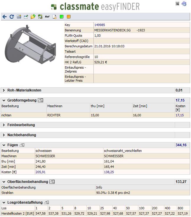CAD-integrierte Kostenermittlung