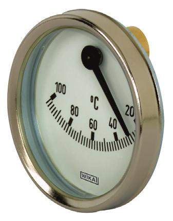 Mechanische Temperaturmesstechnik Bimetall-Thermometer Für Heiztechnik Typ E45.21, exzentrische Ausführung WIKA Datenblatt TM 45.